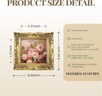 Cuspin 6x6 Gold Picture Frame Square, Vintage Ornate Resin Photo Frame - Image 5