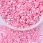 2000PCS AB Color Imitation Half Round Pearls Bead Loose Beads Gems, Mixed Sizes by UYTRDVG
