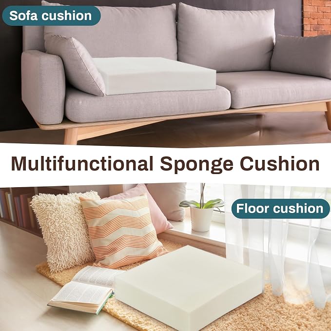 Frienda 2 Pack 5" x 24" x 24"Upholstery High Density Foam Cushion Replacement - Image 6