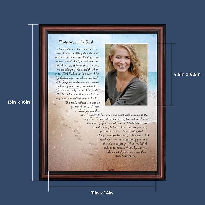 Footprints in the Sand Inspirational Wall Art, Beach Decor, Christian Gifts - Image 2