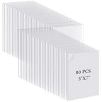 80 Pack Clear Acrylic Sheets 5 x 7 inch 1 mm Thick Acrylic Panel by AojSup