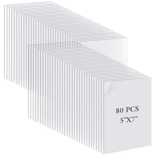 80 Pack Clear Acrylic Sheets 5 x 7 inch 1 mm Thick Acrylic Panel by AojSup