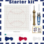 INFUNLY Baseball Punch Needle Embroidery Kit 9.4 Inch Square Punch Needle Craft - Image 2