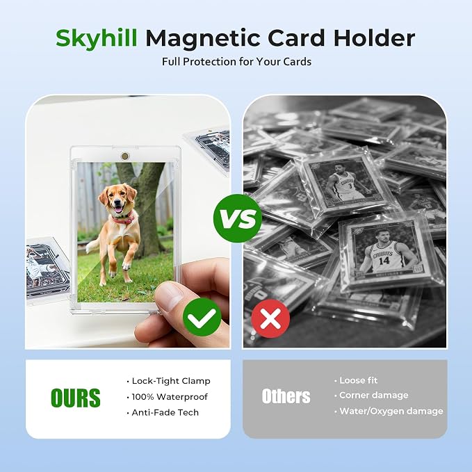 Skyhill 200ct Magnetic Card Holders, 35pt Acrylic One Touch Card Holder - Image 6