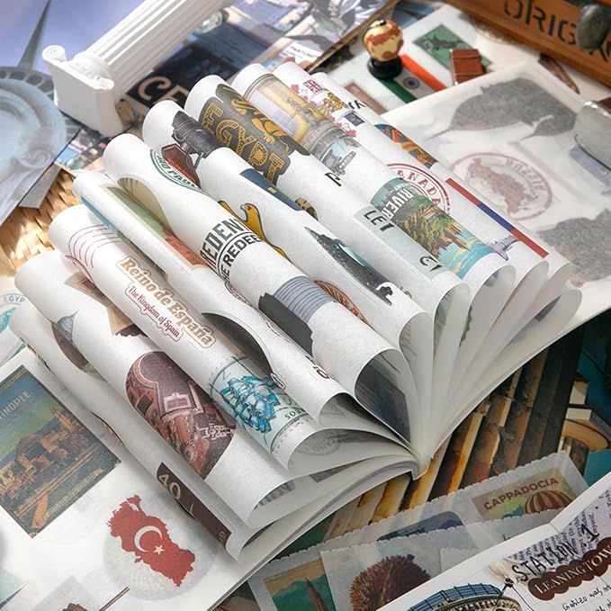 Vintage Scrapbook Stickers, Aesthetic Global Travel Sticker Book - Image 4
