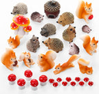 Fairy Garden Accessories, 34 Pieces Resin Squirrel Figures Miniature Garden - Image 2