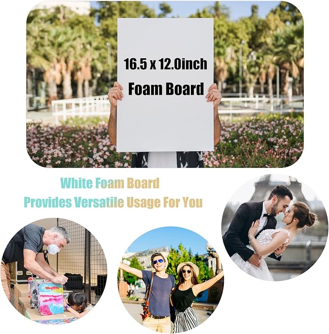 EPHECH 30Pack 12" x 16.5" White Foam Board - Image 4