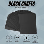24 Ct Sheets Black EVA Cosplay Foam in 9” x 12’’ Sheets; High Density Thick - Image 2