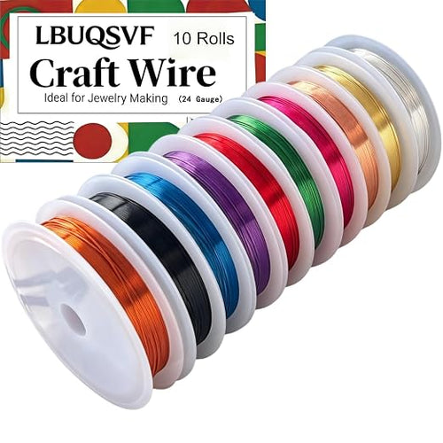 10 Rolls 24 Gauge Copper Jewelry Wire Kit Non-Tarnish by Unknown
