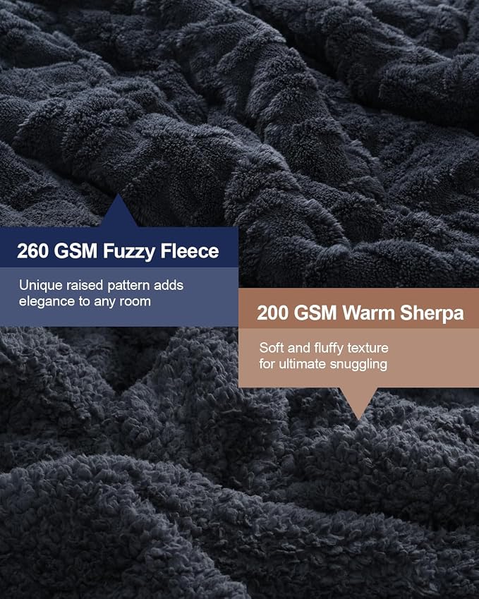 Super Fuzzy Soft Sherpa Fleece Weighted Blanket, 20 lbs Dual Sided Fluffy Heavy - Image 3
