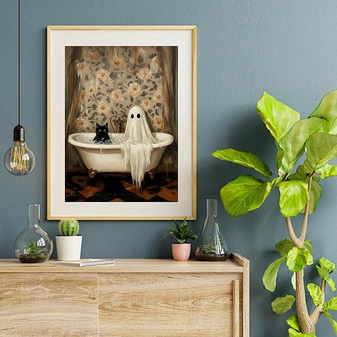 VeGuude Diamond Art Kits for Adults, Full Drill Black Cat Cute Ghost Diamond - Image 5