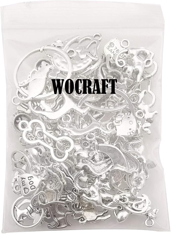 100g Craft Supplies Antique Silver Animals Cat Dog Pet Charms Pendants - Image 5