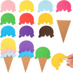 MixTeach 200 Pcs Paper Ice Cream Cone Cutouts Summer Bulletin Board Decorations by MixTeach