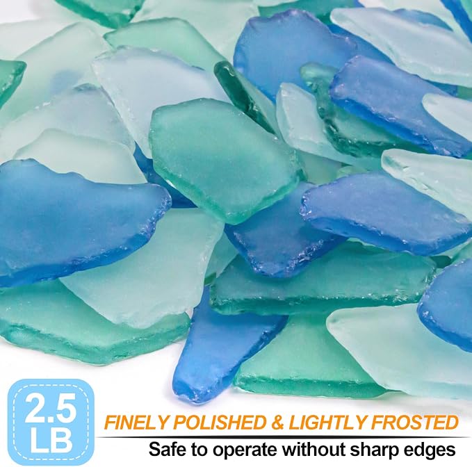 Keedolla 40oz Sea Glass Pieces for Crafts, Beach Sea Glass Tumbled Decor - Image 4