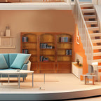 1:12 Scale Dollhouse Miniature Wooden Bookshelf - Image 4