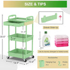 Goovilla 3 Tier Rolling Utility Cart Organizer - Image 4