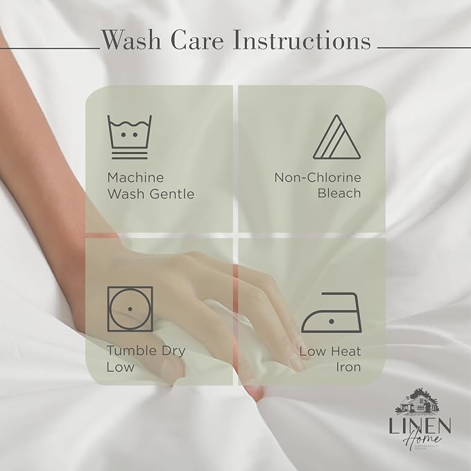 Linen Home 100% Cotton Percale Sheets Queen Size, Deep Pocket, 4 Pieces Set - Image 5