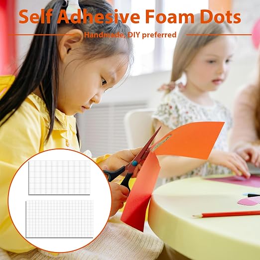 8 Sheets 1320 Pcs Foam Squares 2 Sizes Double Sided Foam Tape Adhesive Dots - Image 3