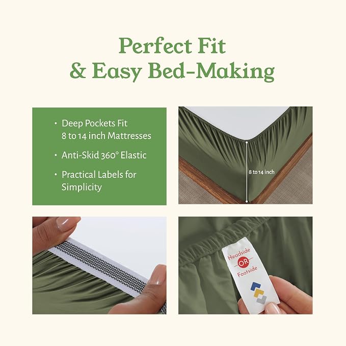 California Design Den Soft 100% Cotton Percale Sheets Twin Size Bed Set - Image 5