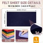 Soft Felt Fabric Sheet 18" x 36", 1.6mm Acrylic Craft Felt, Large Precut Sheet - Image 3