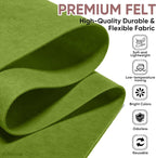Soft Felt Fabric Sheet 18" x 36", 1.6mm Acrylic Craft Felt, Moss Green | Soft - Image 2