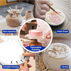 Banding Wheel, Double-Sided Pottery Turnable Wheel Aluminium Alloy Heavy Duty - Image 7