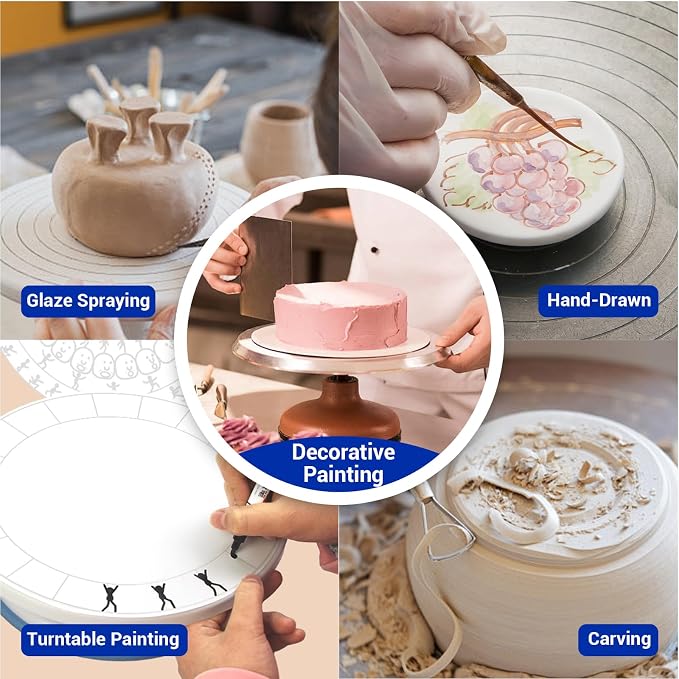 Banding Wheel, Double-Sided Pottery Turnable Wheel Aluminium Alloy Heavy Duty - Image 7