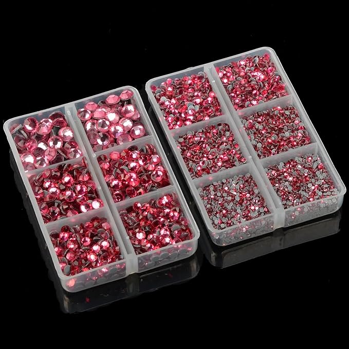 10000Pcs 2-Boxes Mixed Size Hot Fix Round Crystals Gems Glass Stones Hotfix - Image 5