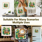 Doodlream Cartoon Sloth Leaves DIY Punch Needle Embroidery Kit - Image 5