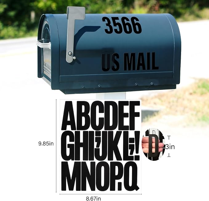 Letter Stickers, Mailbox Numbers, 3 Inch Waterproof Vinyl Alphabet | 3 Inch - Image 2