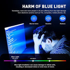 Blue Light Blocking Glasses Vintage Half Frame UV Clear Lens Anti Eyestrain - Image 2