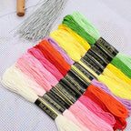 Friendship Bracelet String 50 Skeins Rainbow Color Embroidery Floss Cross - Image 2