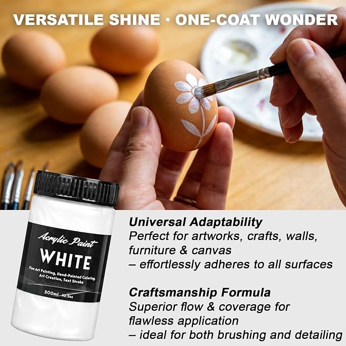 Pearlescent Acrylic Paint, 300ml/10.2oz Non Toxic Waterproof Metallic Pearl - Image 7