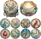 ijbnhd 8 PCS Animals Diamond Art Coasters Kit | Animals Diamond Painting by ijbnhd