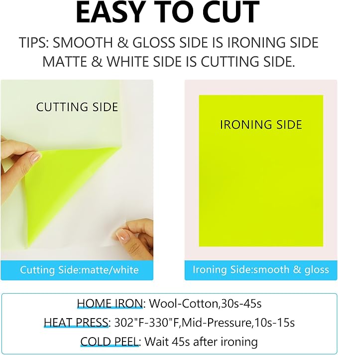 guangyintong HTV Heat Transfer Vinyl Bundle, 52 Pack 12" x 10" Iron on Vinyl - Image 5
