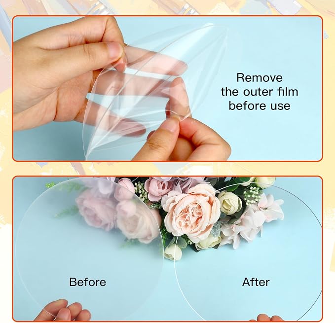 30 Pcs 6 Inch Acrylic Blanks Clear Round Acrylic Circles | Clear Plastic - Image 4