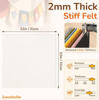 2mm Stiff Felt Sheets 12" X 12" | Thick Polyester Felt Material, DIY Craft - Image 3