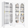 Display Cabinet with Glass Door, Metal Curio Cabinet Multi-Purpose Display Case by BAOLIWO