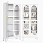 Display Cabinet with Glass Door, Metal Curio Cabinet Multi-Purpose Display Case by BAOLIWO