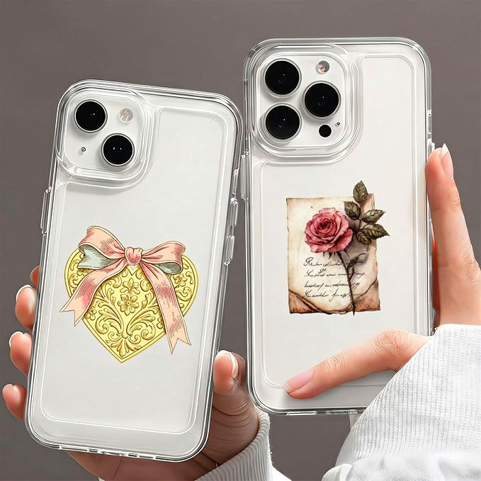 50PCS Vintage Rose Flower Stickers, Retro Love Letter Floral Decals, Waterproof - Image 6