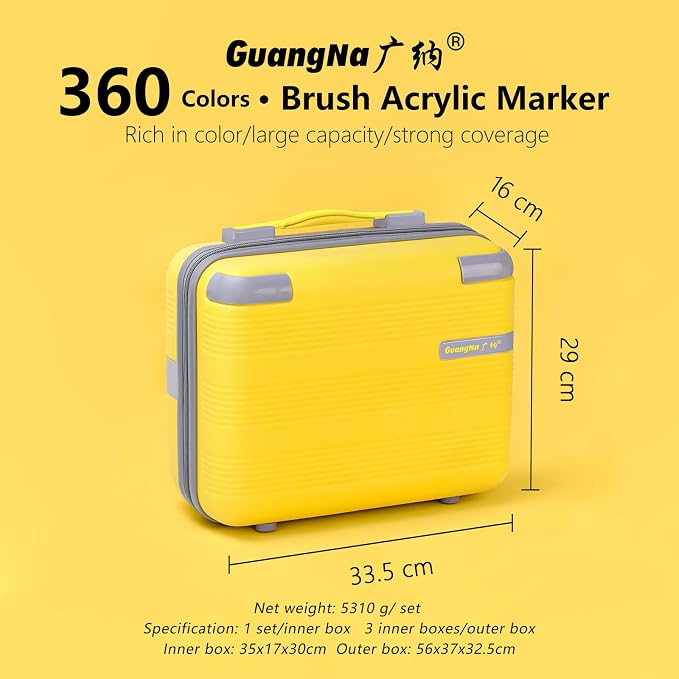 Guangna Acrylic Paint Markers Set -360 Colors, Waterproof Permanent Liquid - Image 4