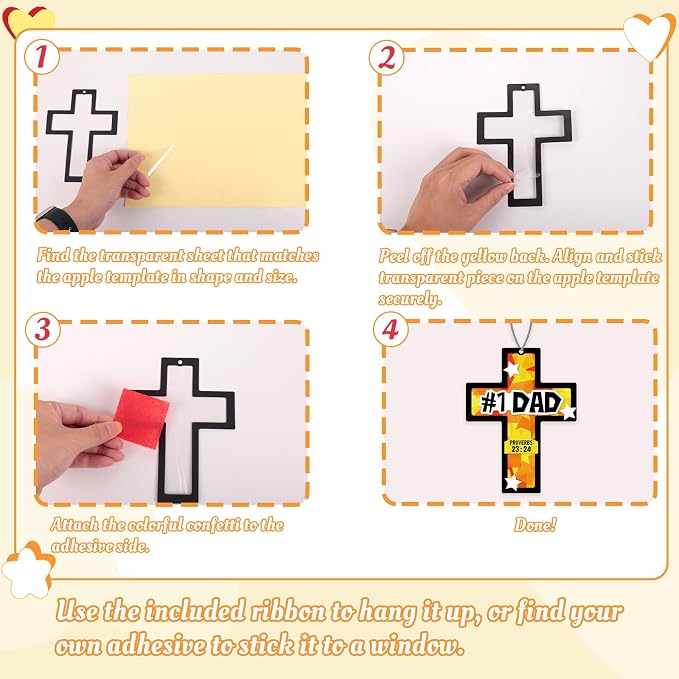 Renbuzhu 36PCS Fathers Day Crafts Bulk: Father's Religious Paper Suncatchers - Image 5