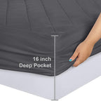 Utopia Bedding Quilted Fitted Mattress Pad, Twin Size, Elastic Fitted Mattress - Image 3