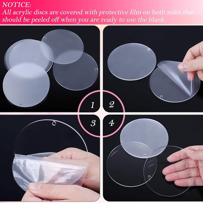 Audab 30Pcs Acrylic Ornament Blanks Bulk, Round Acrylic Blanks - Image 5