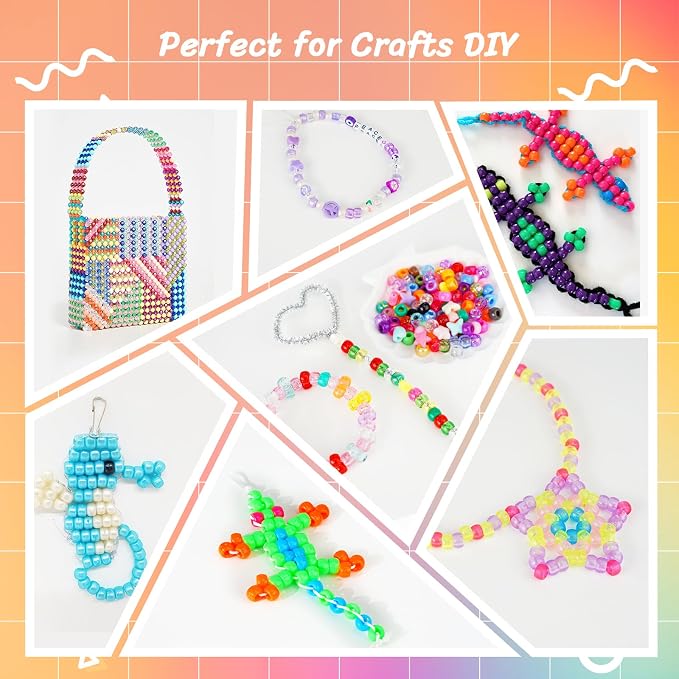 Pony Beads 1000+pcs Plastic 9mm Rave Kandi Spacer Bead - Image 3
