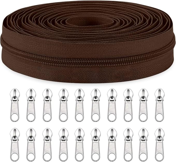 Sawoake #3 Nylon Coil Zippers by The Yard Bulk 10 Yards by Zipper