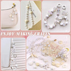200-260PCS TINKRSTUFF Assorted White Acrylic Beads - Image 5