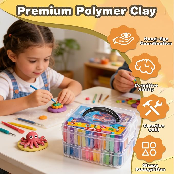 Ixiaoyoo 88 Colors Polymer Clay, Oven Bake DIY Modeling Clay - Image 5