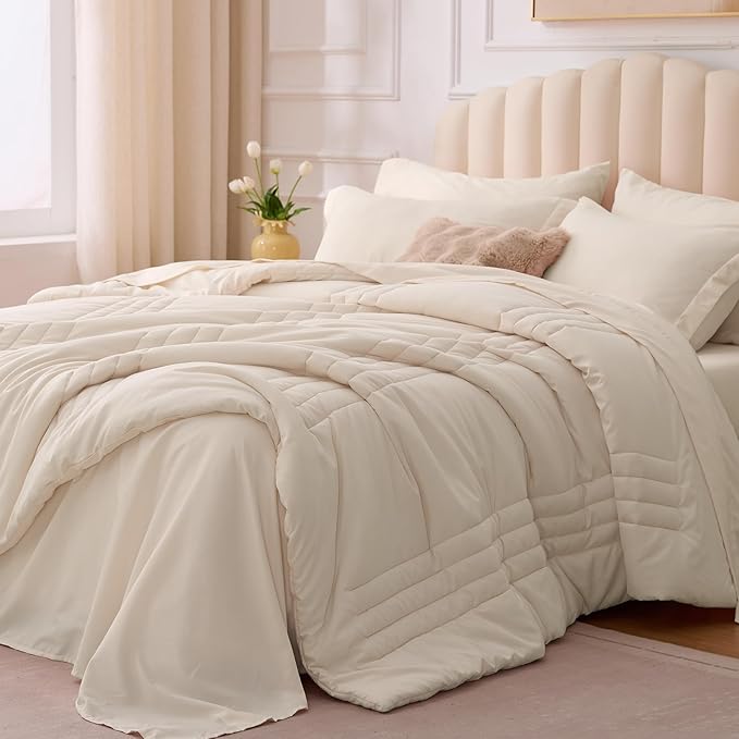 Queen Comforter Set Beige by Velorose