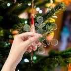 12 Pack Blank Snowflake Ornaments Christmas Hanging Ornaments Clear Acrylic - Image 5